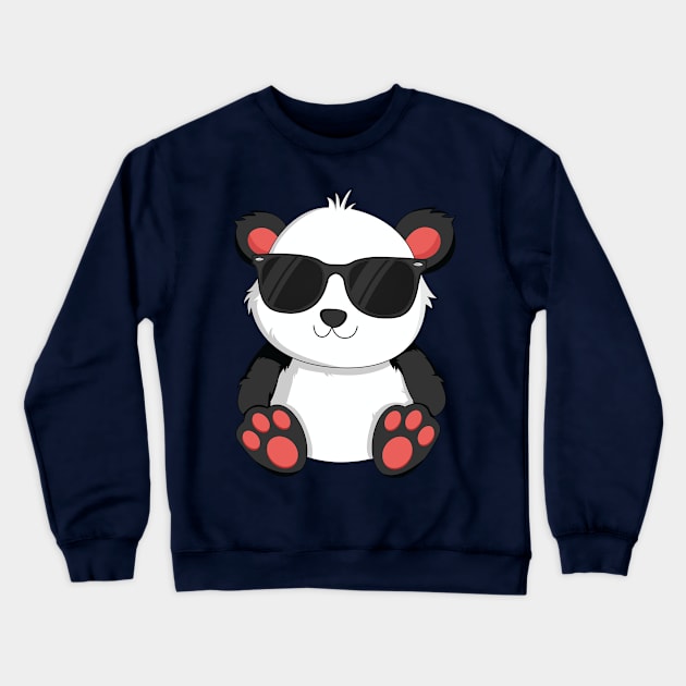 Cool Panda T-Shirt Boys Kids Kawaii Bear Sunglasses Gift Crewneck Sweatshirt by 14thFloorApparel